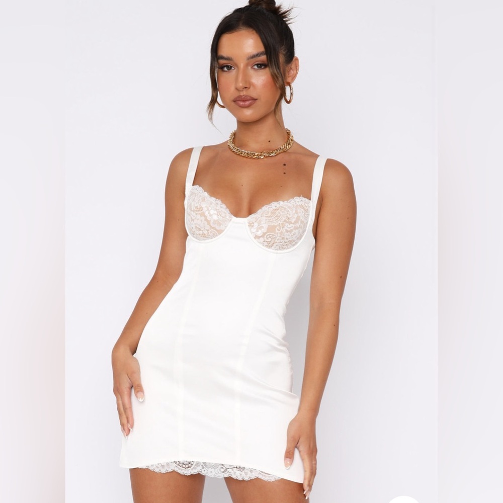 White Fox Boutique White Lace Mini Dress